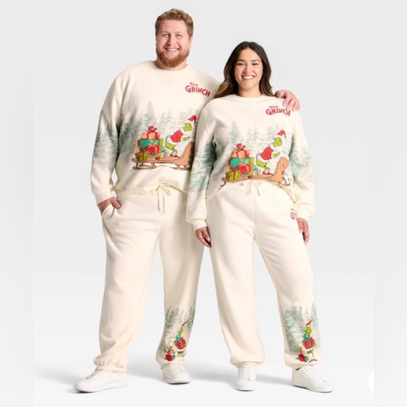 Grinch Holiday Sweatshirt 2XL and Pants XL Set Men - Picture 1 of 2